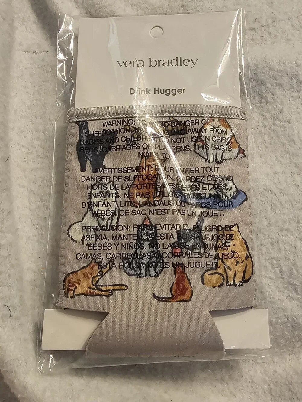 Vera Bradley A Cat's Life Drink Can Koozie
